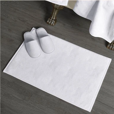 Hotel-Badezimmer-Badematte aus weißer, rutschfester Baumwolle